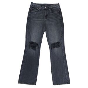 American Eagle 90's Bootcut Jean Faded Black Distressed High Rise 100% Cotton